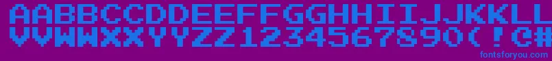 Emulogic Font – Blue Fonts on Purple Background