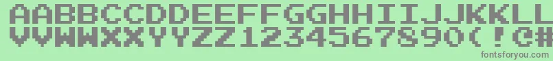 フォントEmulogic – 緑の背景に灰色の文字