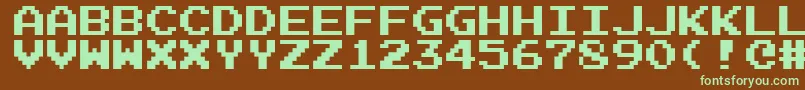 Emulogic Font – Green Fonts on Brown Background