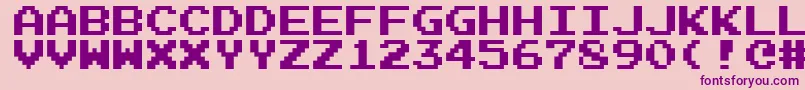 Emulogic Font – Purple Fonts on Pink Background