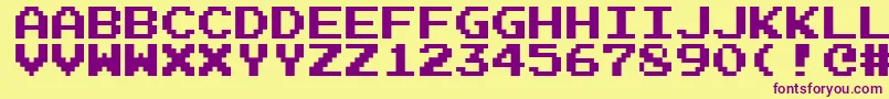 Emulogic Font – Purple Fonts on Yellow Background