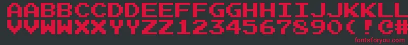 フォントEmulogic – 黒い背景に赤い文字