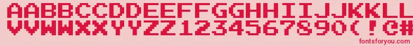 Emulogic Font – Red Fonts on Pink Background