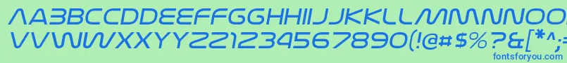 NasalizationexltItalic Font – Blue Fonts on Green Background