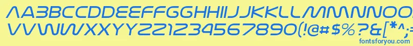 NasalizationexltItalic Font – Blue Fonts on Yellow Background
