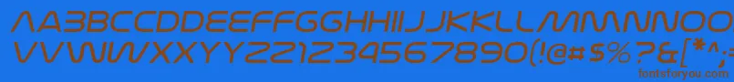 NasalizationexltItalic Font – Brown Fonts on Blue Background