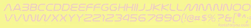 NasalizationexltItalic Font – Pink Fonts on Yellow Background