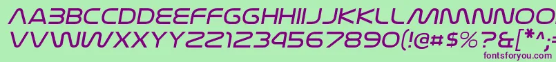 NasalizationexltItalic Font – Purple Fonts on Green Background