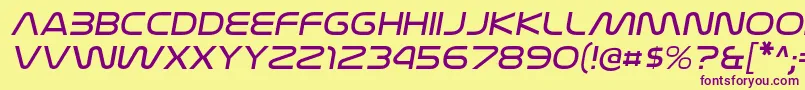 NasalizationexltItalic Font – Purple Fonts on Yellow Background