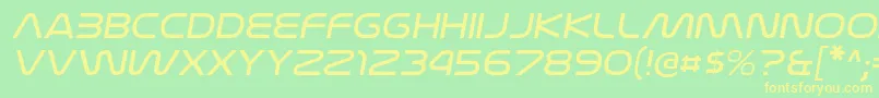 NasalizationexltItalic-Schriftart – Gelbe Schriften auf grünem Hintergrund