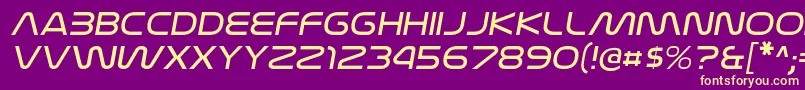 NasalizationexltItalic Font – Yellow Fonts on Purple Background