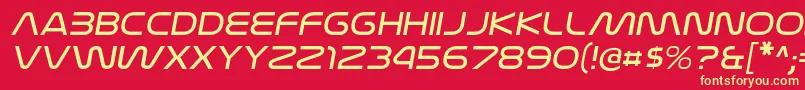 NasalizationexltItalic Font – Yellow Fonts on Red Background