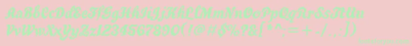 Truegritc Font – Green Fonts on Pink Background