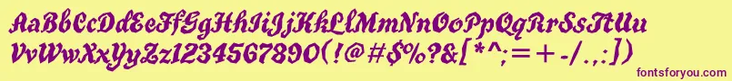 Truegritc Font – Purple Fonts on Yellow Background