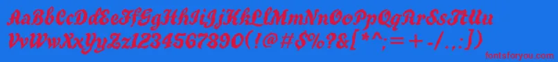 Truegritc Font – Red Fonts on Blue Background