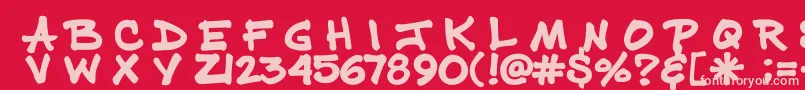 Czcionka Prizmafine – różowe czcionki na czerwonym tle