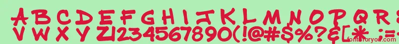 Prizmafine Font – Red Fonts on Green Background