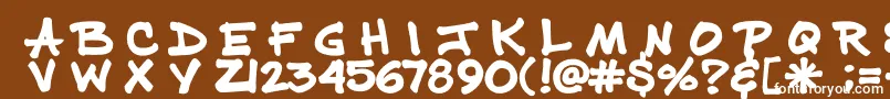フォントPrizmafine – 茶色の背景に白い文字