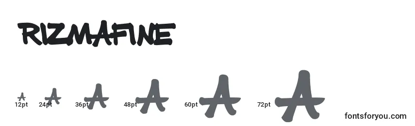 Prizmafine Font Sizes