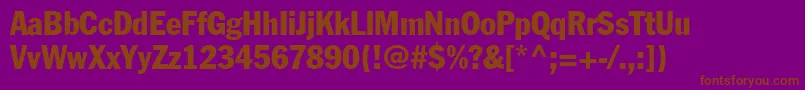 FranklinGothicLtCondensed-fontti – ruskeat fontit violetilla taustalla