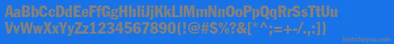 FranklinGothicLtCondensed-fontti – harmaat kirjasimet sinisellä taustalla