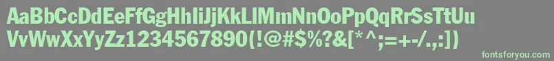 FranklinGothicLtCondensed-fontti – vihreät fontit harmaalla taustalla