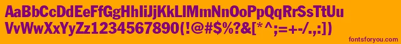 FranklinGothicLtCondensed Font – Purple Fonts on Orange Background
