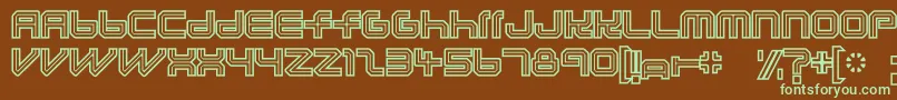 Lunaurora-Schriftart – Grüne Schriften auf braunem Hintergrund