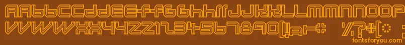 Lunaurora-Schriftart – Orangefarbene Schriften auf braunem Hintergrund