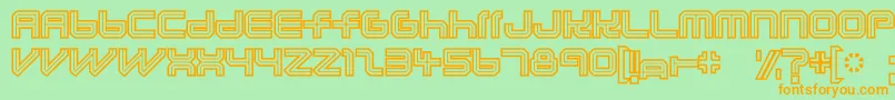 Lunaurora-Schriftart – Orangefarbene Schriften auf grünem Hintergrund