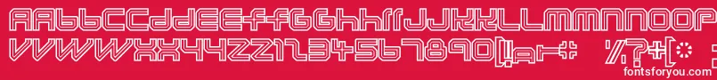 Lunaurora-Schriftart – Weiße Schriften auf rotem Hintergrund