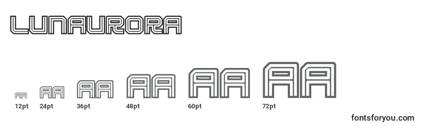 Размеры шрифта Lunaurora