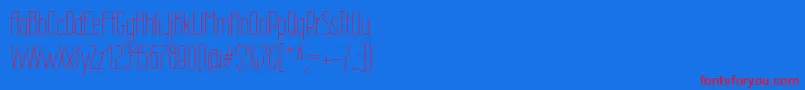 Wireone-Schriftart – Rote Schriften auf blauem Hintergrund