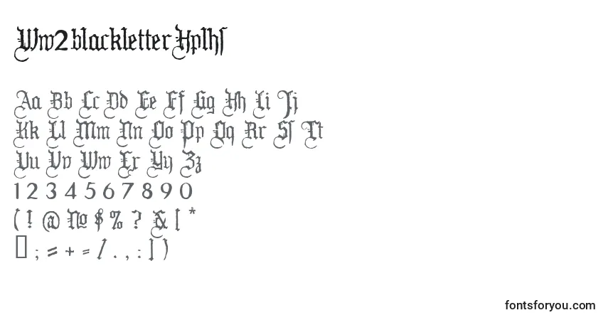 Fuente Ww2blackletterHplhs - alfabeto, números, caracteres especiales