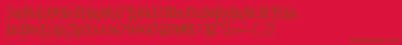 Ww2blackletterHplhs-Schriftart – Braune Schriften auf rotem Hintergrund