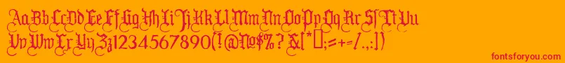 Ww2blackletterHplhs Font – Red Fonts on Orange Background