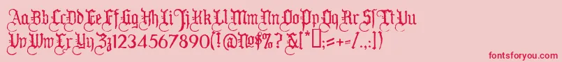Ww2blackletterHplhs-Schriftart – Rote Schriften auf rosa Hintergrund