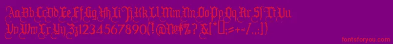 Ww2blackletterHplhs Font – Red Fonts on Purple Background