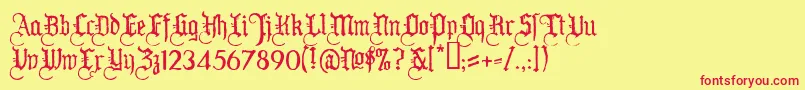 Ww2blackletterHplhs Font – Red Fonts on Yellow Background