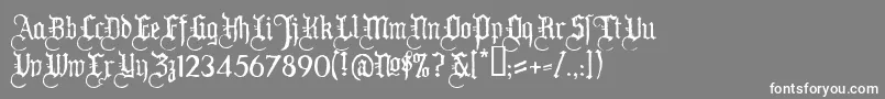 フォントWw2blackletterHplhs – 灰色の背景に白い文字