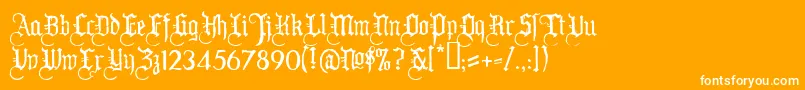 Ww2blackletterHplhs Font – White Fonts on Orange Background