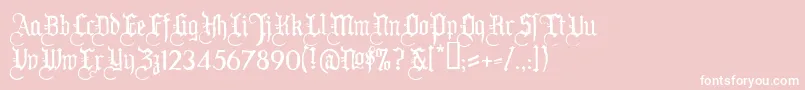 Ww2blackletterHplhs-Schriftart – Weiße Schriften auf rosa Hintergrund