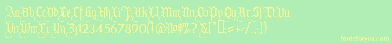 Ww2blackletterHplhs-Schriftart – Gelbe Schriften auf grünem Hintergrund