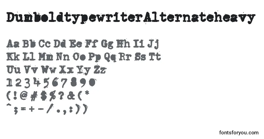 A fonte DumboldtypewriterAlternateheavy – alfabeto, números, caracteres especiais