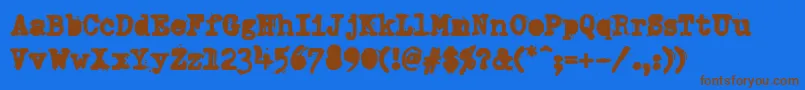 DumboldtypewriterAlternateheavy Font – Brown Fonts on Blue Background