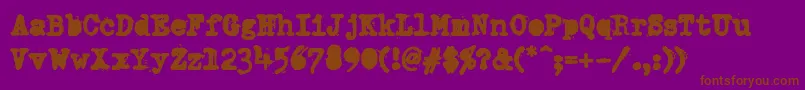 DumboldtypewriterAlternateheavy Font – Brown Fonts on Purple Background