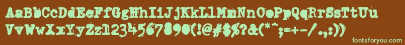 DumboldtypewriterAlternateheavy Font – Green Fonts on Brown Background