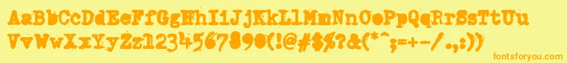 DumboldtypewriterAlternateheavy Font – Orange Fonts on Yellow Background