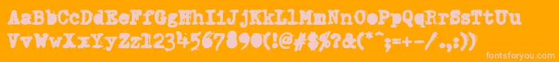 DumboldtypewriterAlternateheavy Font – Pink Fonts on Orange Background