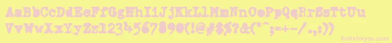 フォントDumboldtypewriterAlternateheavy – ピンクのフォント、黄色の背景
